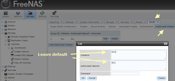 How to configure FreeNAS 8 iSCSI connection to ESX(i) server