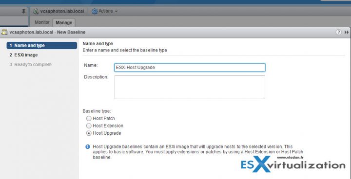ESXi Host upgrade baseline