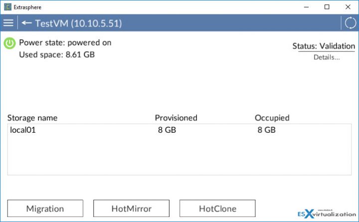 HotMirror of TestVM