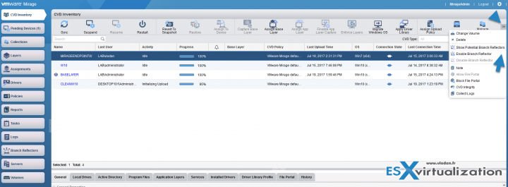 How Enable VMware Mirage Branch Reflector?