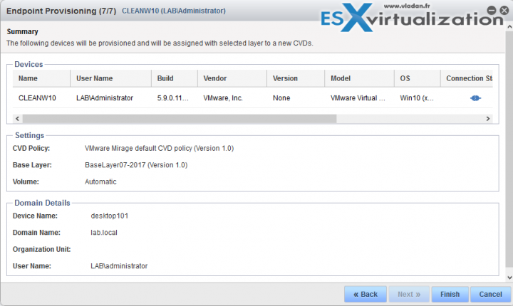 How to Apply a VMware Mirage Base Layer