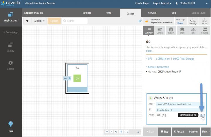 How To Configure RDP for Ravello