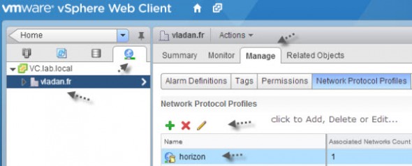 VMware IP pools through Web Client