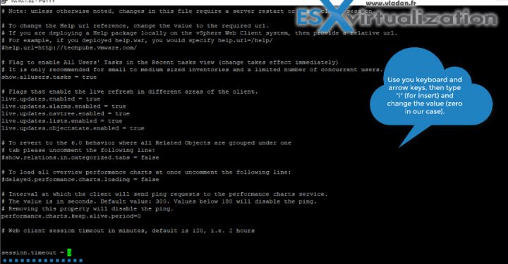 Increase vSphere Web Client Idle Timeout VCSA 6.5