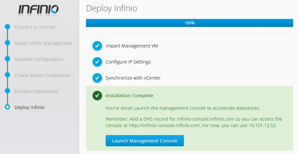 Infinio Deployment