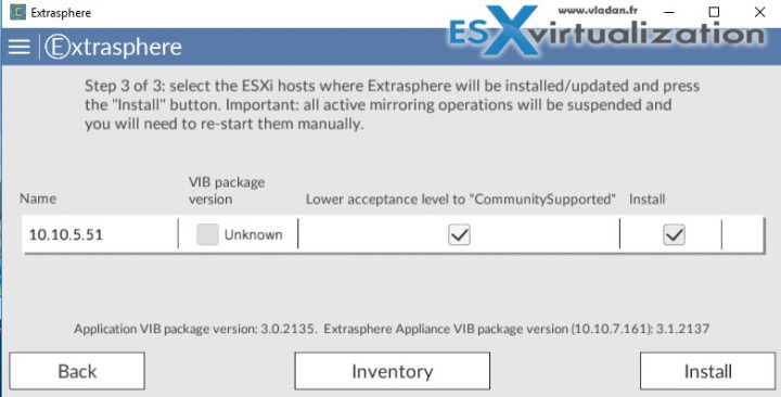 Installation Extrasphere to a VMware ESXi