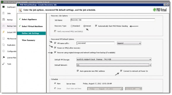 PHD Virtual Backup 6.0 - Instant VM recovery and PHD Motion