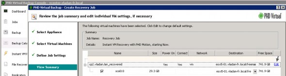 PHD Virtual Backup 6.0 - Instant VM recovery and PHD Motion