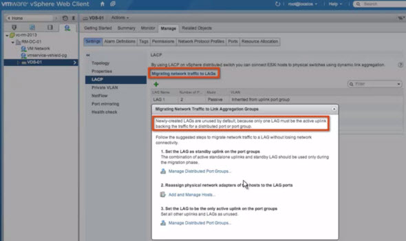 VMware vSphere 5.5 - Networking New features LACP