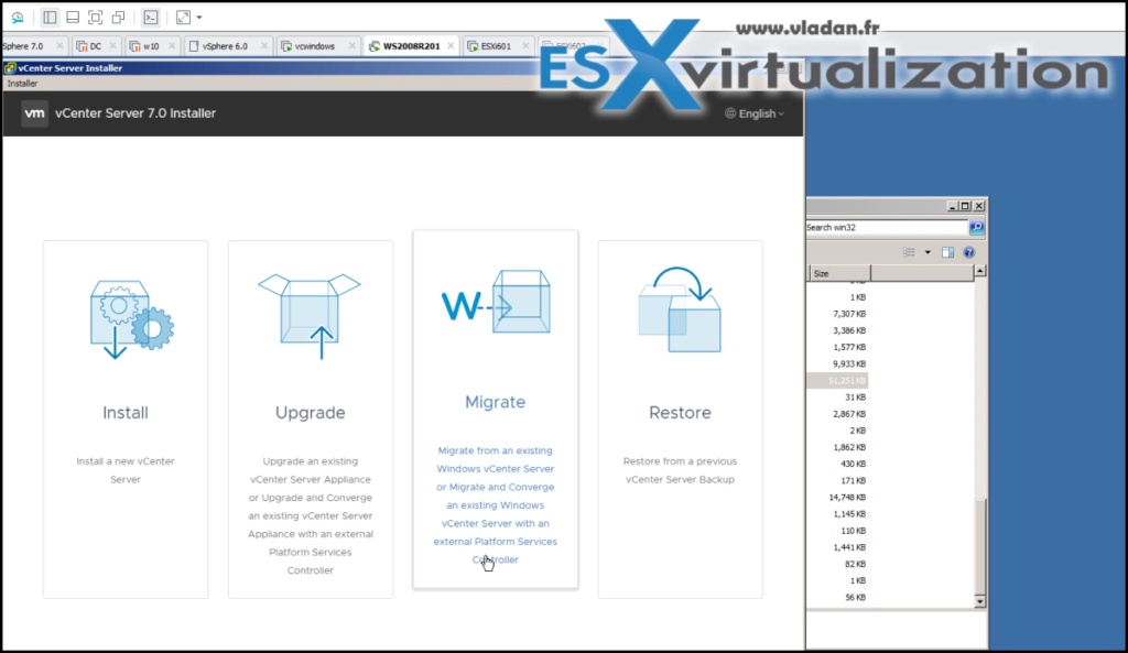 How to migrate VMware vCenter Server 6.5 Windows to vCSA 7.0 - ESX ...