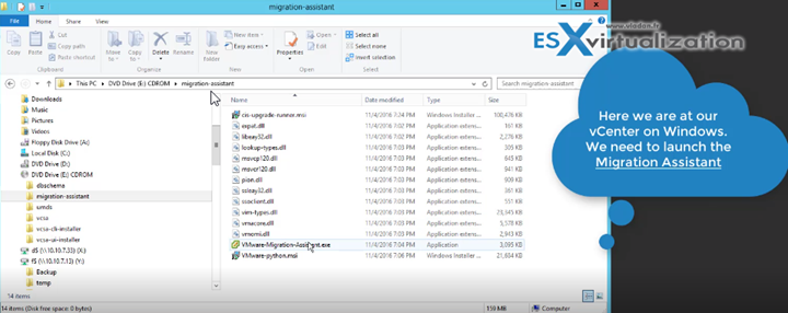 vCenter Server Migration Assistant - execute it on your Windows based vCenter