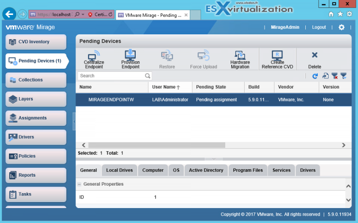 VMware Mirage Web Console