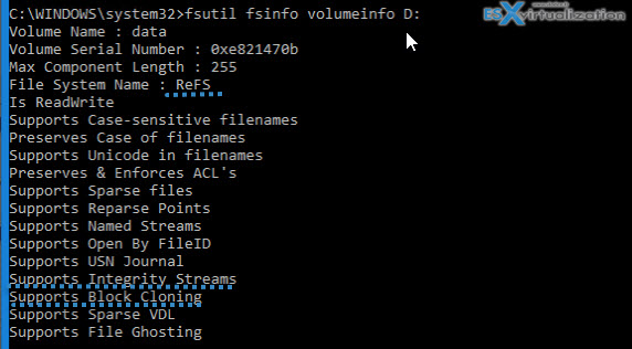 Mirosoft ReFS and Veeam 9.5 check volume details