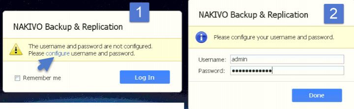 Nakivo Web based Login