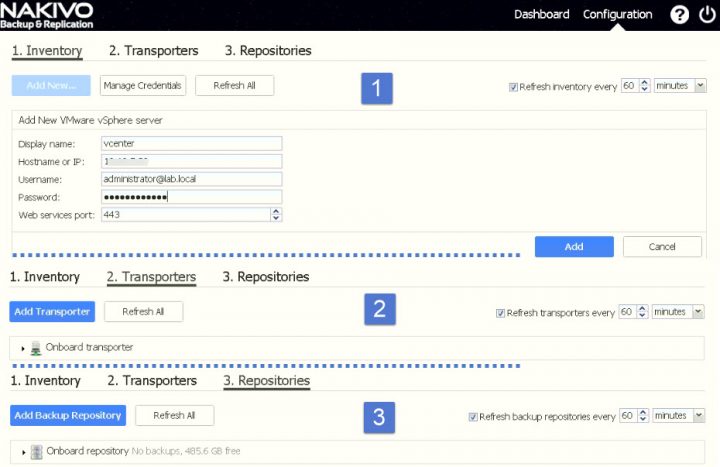 Nakivo Configuration Wizard