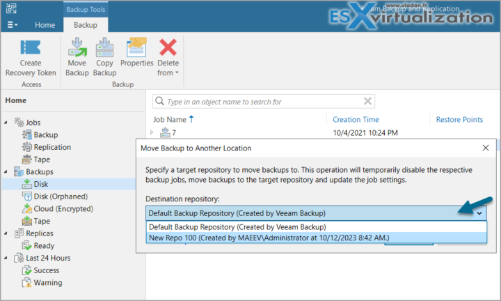 Veeam Backup - Move backups to new repo