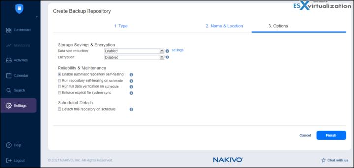 How to configure immutable backups with Nakivo - ESX Virtualization