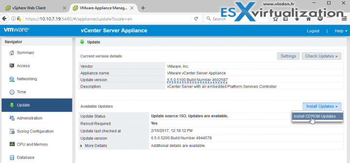 Patch VCSA 6.5 via ISO