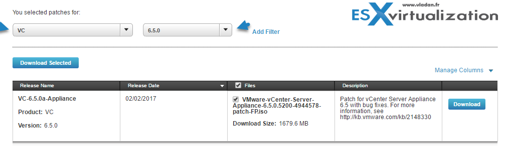 How to patch VMware VCSA 6.5 via ISO patch downloaded from 