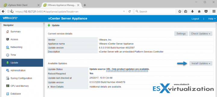 Patch VCSA 6.5 via update repo ZIP file