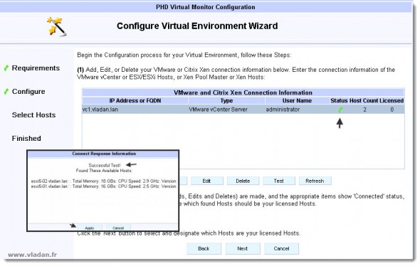Phd Virtual Monitor Setup - registering vCenter