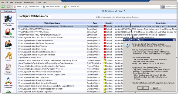 Phd Virtual Monitor preconfigured watches - you can add your own too