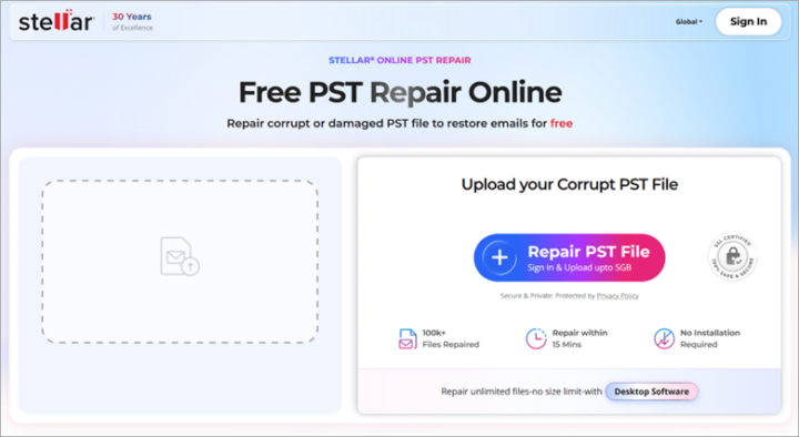 Free PST repair online
