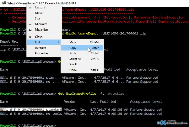 PowerCLI window copy