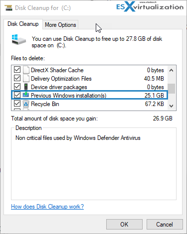 Clean Previous Windows installation Files
