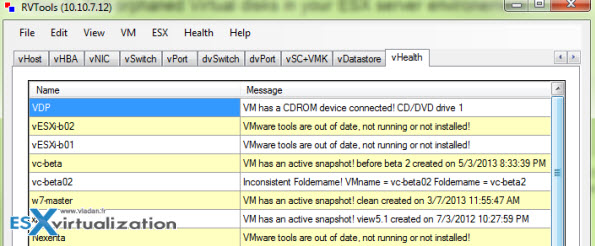 RVtools - cool freeware for VMware Infrastructures and ESXi hosts