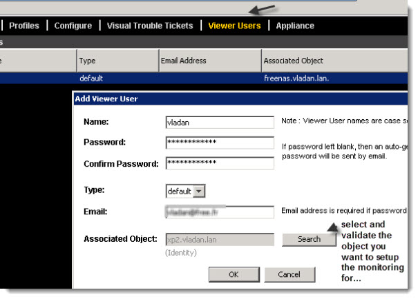 Remote Object viewer setup in Xangati Management Dashboard