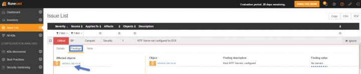 Runecast Analyzer Issues in my lab