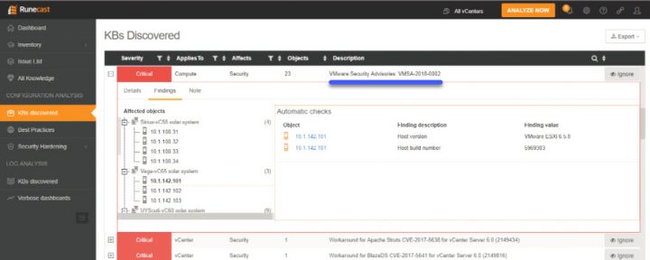 Runecast Analyzer detects Meltdown and Spectre Vulnerabilities