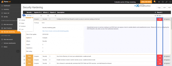 Runecast Analyzer Security Hardening