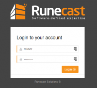 Runecast UI login