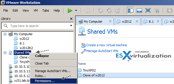 How to share Workstation 10 VM