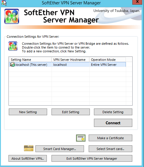 SoftEther VPN manager