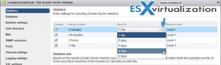 Statistics Collection save for