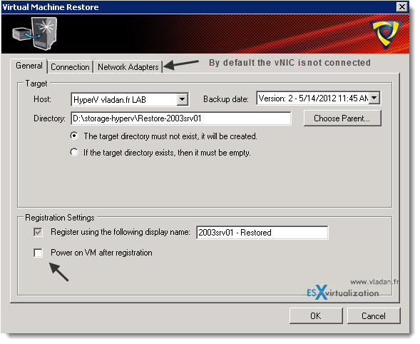 Trilead VM Explorer 4.0 - Full VM restore - Hyper-V