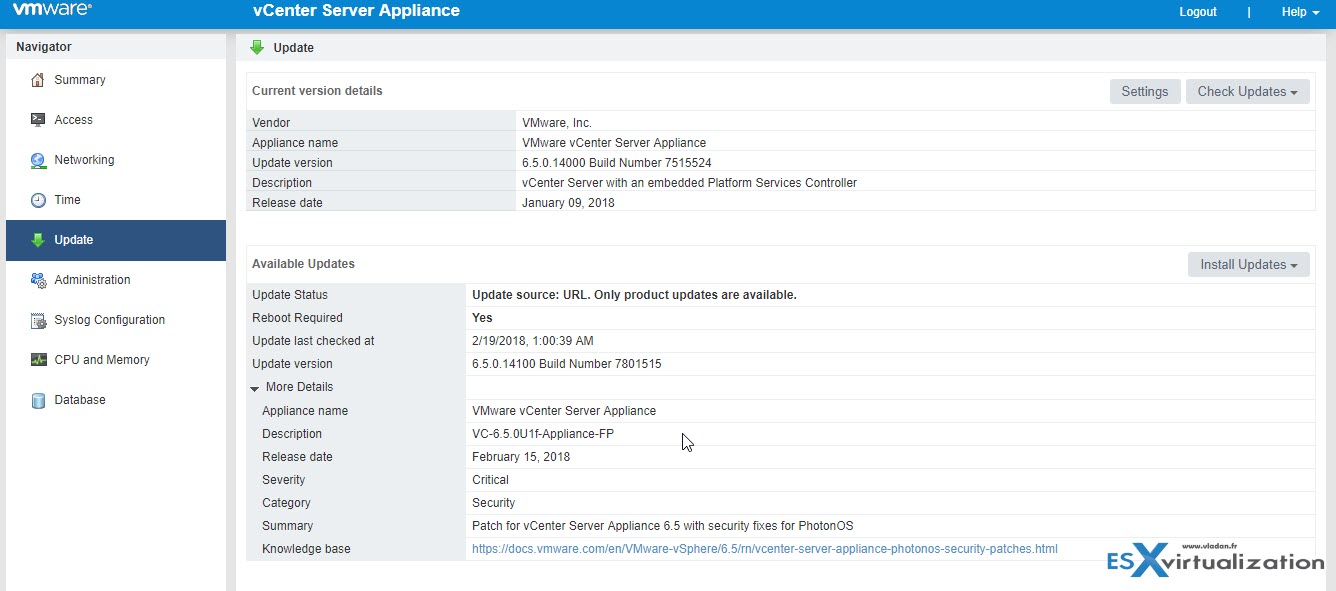 Patch vcenter 6.5 appliance