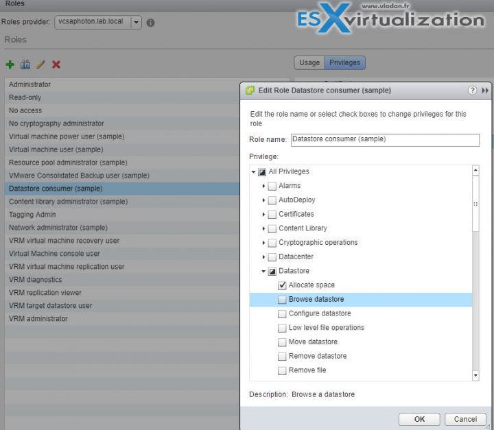 VCP6.5-DCV Study Guide - Control datastore browser access