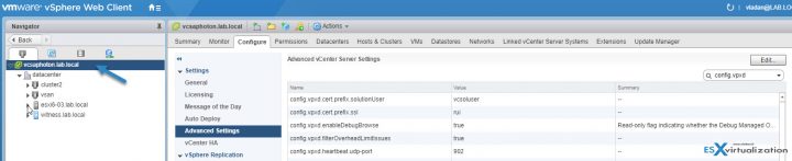 VCP6.5-DCV Turn off Storage filters