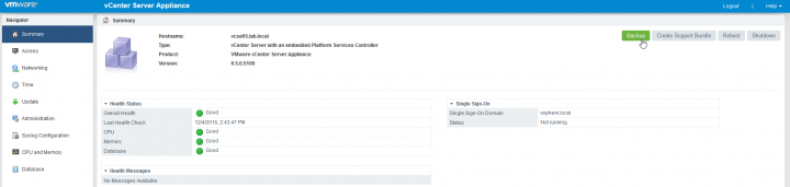 VMwre VCSA 6.5 Backup and Restore How-to