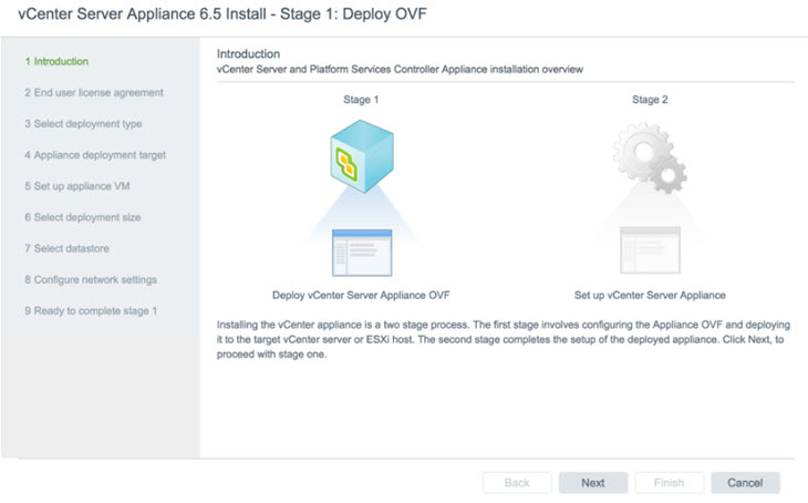 VMware vSphere 6.5 - Migration into VCSA 6.5 