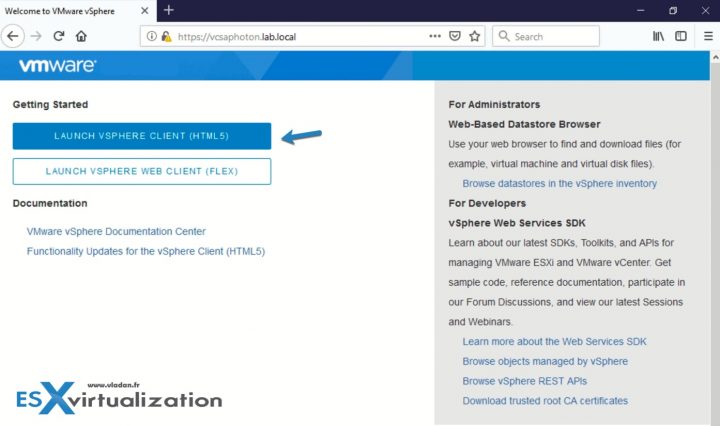 VCSA web access