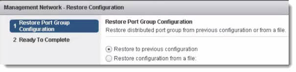 VMware vSphere 5.1 Networking Backup and Restore