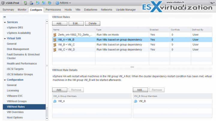 VM to VM dependency