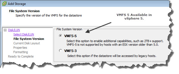 VMFS 5 is new in VMware vSphere 5