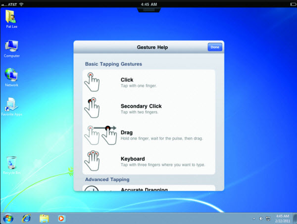 VMWARE View Client for iPad - Online intuitive help panel