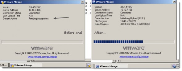 VMware Mirage Client - pushing the datas to the datacenter and protecting the client